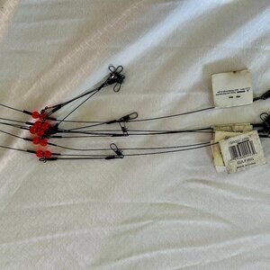 Fishing Gulf Rigs Black 2-Drop Steel Wire Rig 3 Barrel 6 Pack GRSD-2RB-AC111